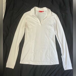 Puma Golf Polo White Collared Long Sleeve Tee